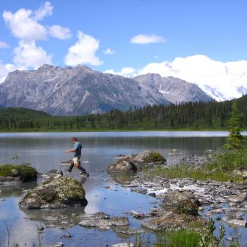 Glacial lake in Wrangell St. Elias National Park, Alaska