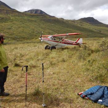 Canyon Creek airstrip on Pyramid Peak route, Wrangell St. Elias National Park , Alaska