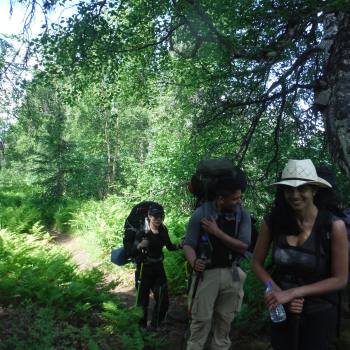 Hiking up Kesugi Ridge from Little Coal Creek, Denali State Park, Alaska