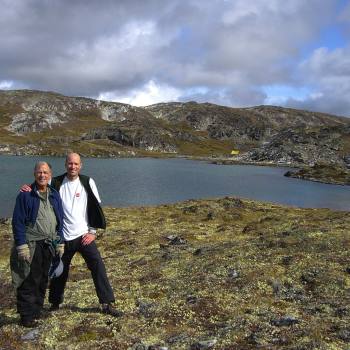 Dad/son at Steamboat Hills, Wrangell St Elias Park, Alaska