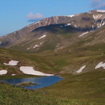 tent at lake Steamboat Hills Wrangell St Elias Park, Alaska