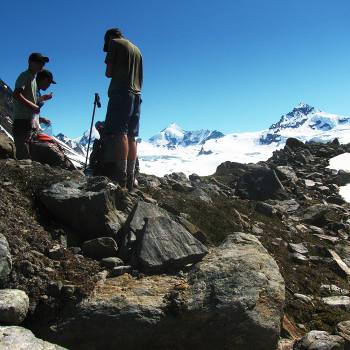 Ridge hiking at  Fan Glacier, Wrangell St. Elias National Park, Alaska