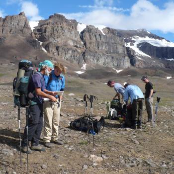 Map instruction on The Goat Trail, Wrangell St. Elias National Park, Alaska