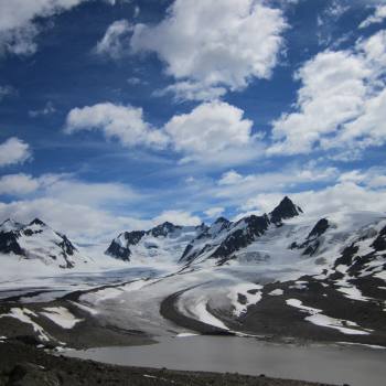 glaciers on Seven Pass route in Wrangell St. Elias National Park, Alaska