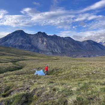 Camping on Sanford Plateau, Wrangell St. Elias Ntl. Park, Alaska