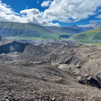 Glacial moraine at Sanford Plateau, Wrangell St. Elias Ntl. Park, Alaska